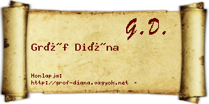 Gróf Diána névjegykártya